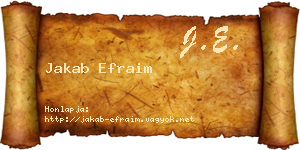 Jakab Efraim névjegykártya